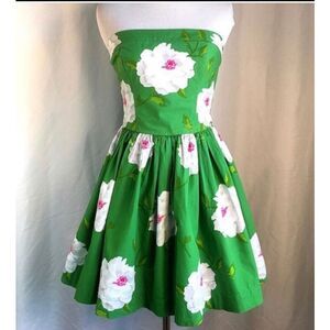 Abercrombie & Fitch Green Floral Mini Tube Dress M